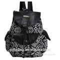 Classic Style Black Canvas Drawstring Vintage Backpacks for Women